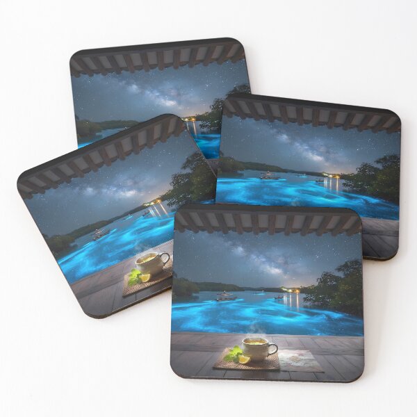 Item preview, Hanok Window to the World: Puerto Rico Mosquito Bay Bioluminescence & Milky Way | Fine Art Print designed and sold by SOOstudio73.