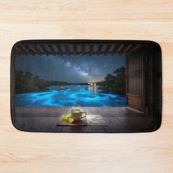 Item preview, Hanok Window to the World: Puerto Rico Mosquito Bay Bioluminescence & Milky Way | Fine Art Print designed and sold by SOOstudio73.