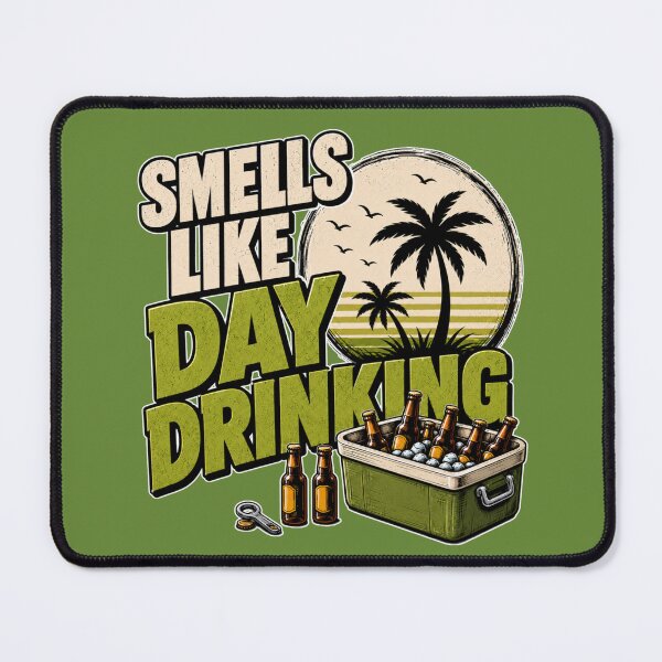 Item preview, Smells Like Day Drinking Beach Cooler Palm Tree Illustration designed and sold by GibasVisuals.