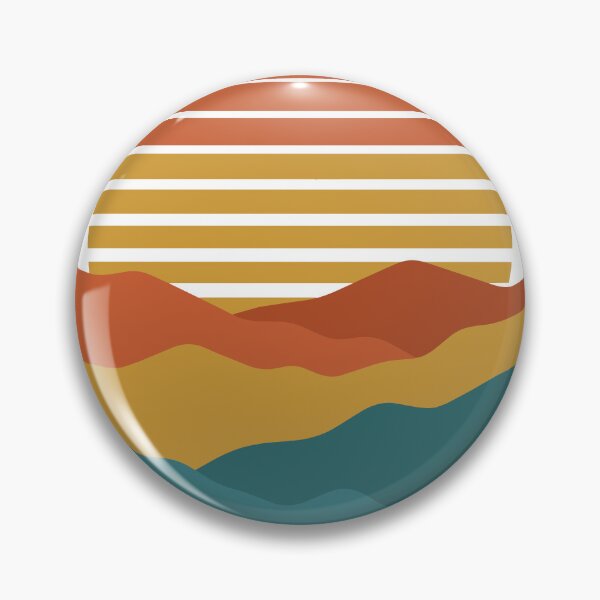 Item preview, Retro 70s Sunset Over Layered Mountains designed and sold by SithCreation.