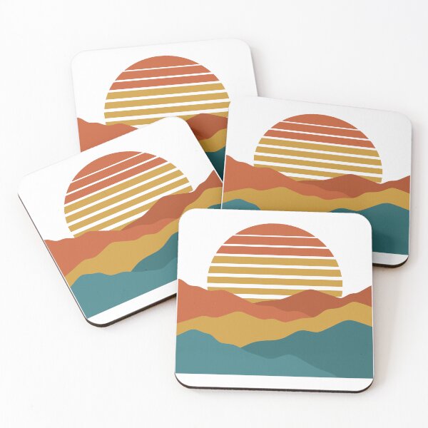Item preview, Retro 70s Sunset Over Layered Mountains designed and sold by SithCreation.