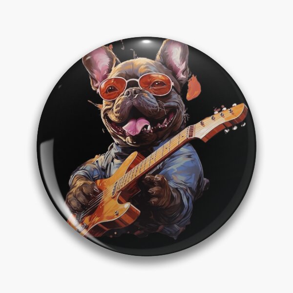 Item preview, French Bulldog Playing Guitar Cool Rocker Dog Frenchie Musician designed and sold by haitrieuic96.