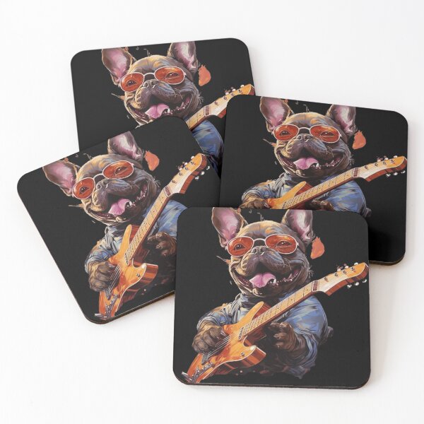 Item preview, French Bulldog Playing Guitar Cool Rocker Dog Frenchie Musician designed and sold by haitrieuic96.