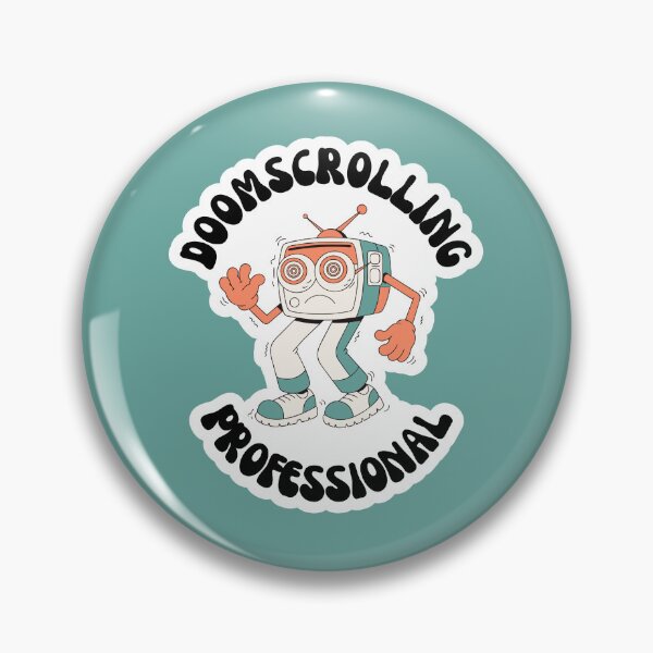 Item preview, Doomscrolling Professional Retro TV Mascot designed and sold by SlapHappyStudio.