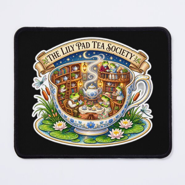 Item preview, The Lily Pad Tea Society | Frog Tea Party | Enchanted Teacup | Cozy Cottagecore designed and sold by MrDev.