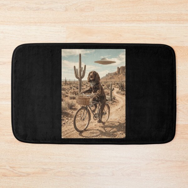 Item preview, Field Spaniel Riding Bike Wild West Western UFO Dog Lover designed and sold by dian-rody-crest.