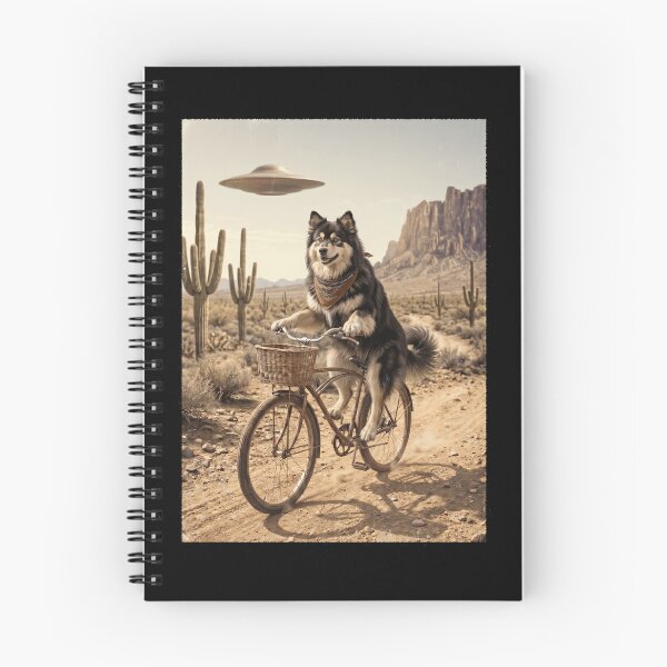 Item preview, Finnish Lapphund Riding Bike Wild West Western UFO Dog Lover designed and sold by dian-rody-crest.