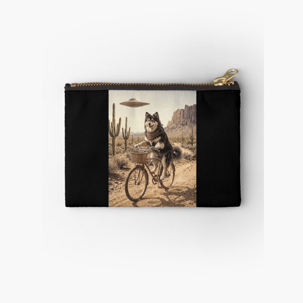 Item preview, Finnish Lapphund Riding Bike Wild West Western UFO Dog Lover designed and sold by dian-rody-crest.