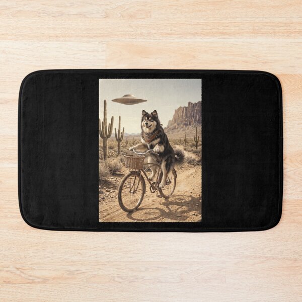 Item preview, Finnish Lapphund Riding Bike Wild West Western UFO Dog Lover designed and sold by dian-rody-crest.