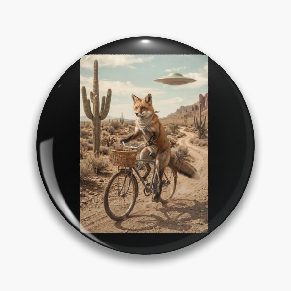 Item preview, Fox Riding Bike Wild West Western UFO Animal Lover designed and sold by dian-rody-crest.