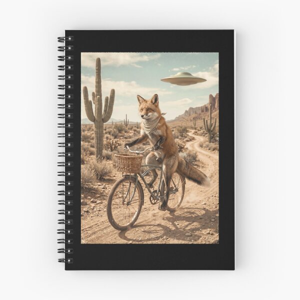 Item preview, Fox Riding Bike Wild West Western UFO Animal Lover designed and sold by dian-rody-crest.