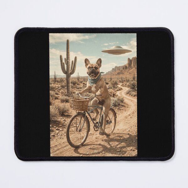 Item preview, French Bulldog Riding Bike Wild West Western UFO Dog Lover designed and sold by dian-rody-crest.
