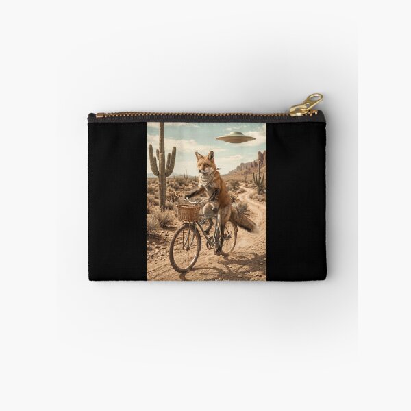Item preview, Fox Riding Bike Wild West Western UFO Animal Lover designed and sold by dian-rody-crest.
