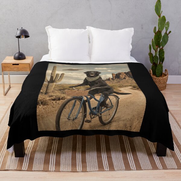 Item preview, Flat Coated Retriever Riding Bike Wild West Western UFO Dog Lover designed and sold by dian-rody-crest.