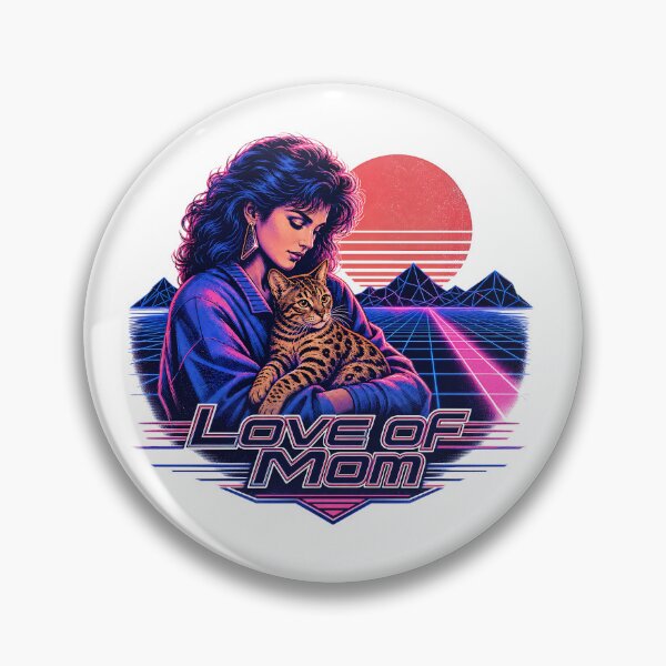 Item preview, Love of Mom – 80s Retro Synthwave Bengal Cat designed and sold by Bengoer18.