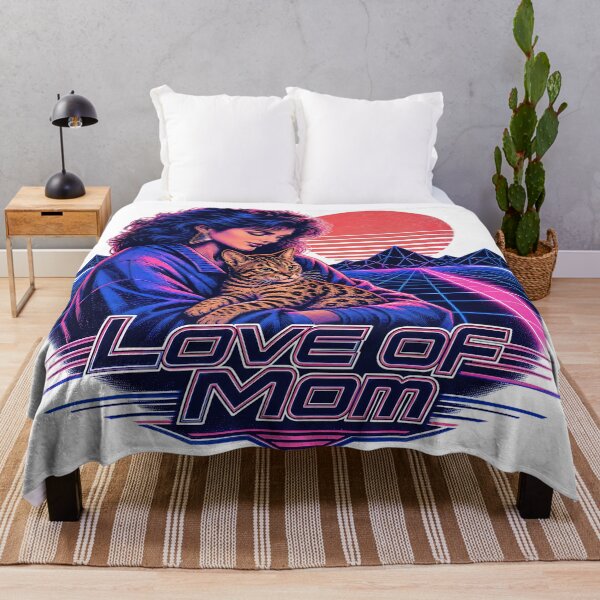 Item preview, Love of Mom – 80s Retro Synthwave Bengal Cat designed and sold by Bengoer18.