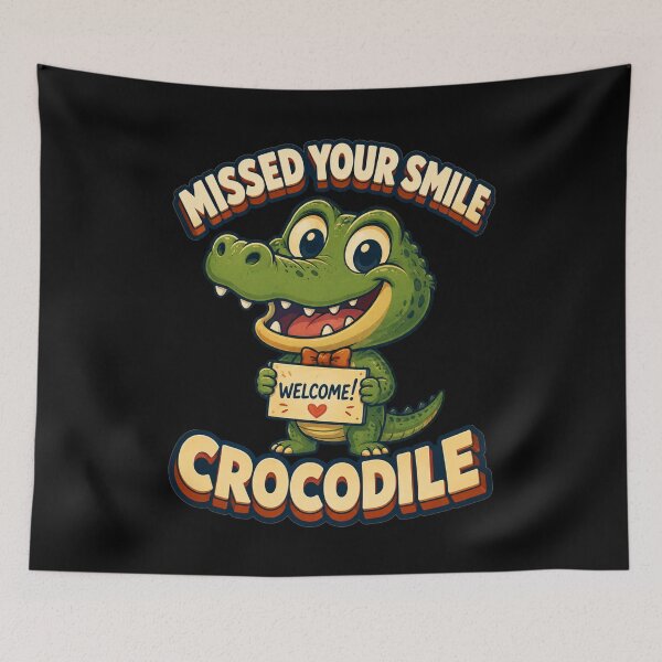 Item preview, Missed Your Smile Crocodile Welcome Sign Cartoon Art Back To School Gift for Teachers designed and sold by Nightarel.