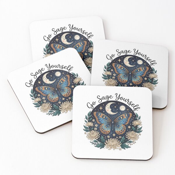 Item preview, Go Sage Yourself Funny Witchy Celestial Butterfly Illustration designed and sold by raedattia.