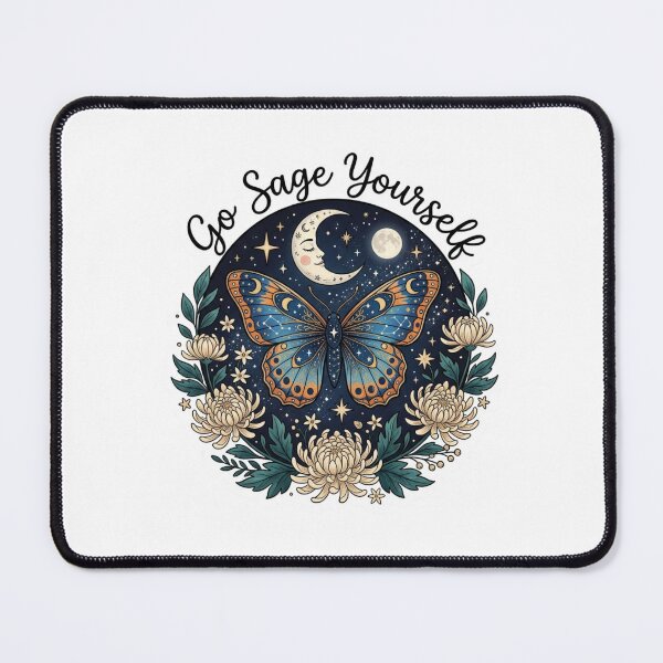 Item preview, Go Sage Yourself Funny Witchy Celestial Butterfly Illustration designed and sold by raedattia.