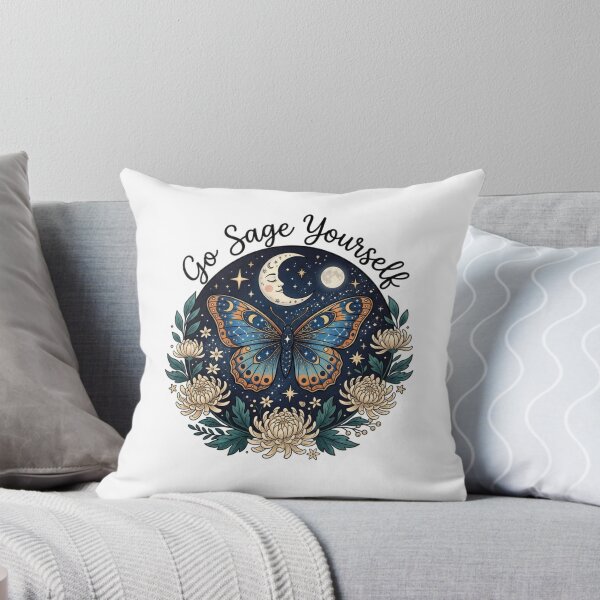 Item preview, Go Sage Yourself Funny Witchy Celestial Butterfly Illustration designed and sold by raedattia.