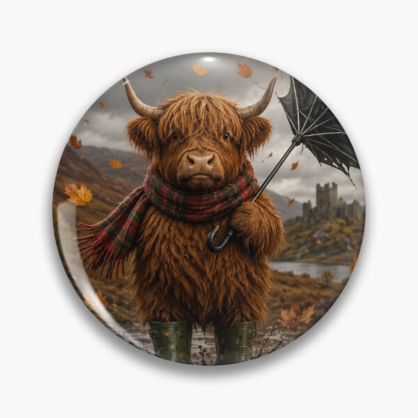 Item preview, Highland cow with umbrella designed and sold by Sartawsky.