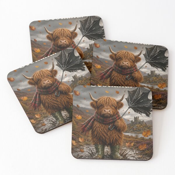 Item preview, Highland cow with umbrella designed and sold by Sartawsky.