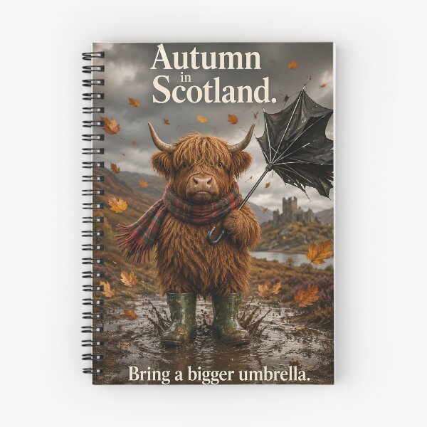 Item preview, Highland cow with umbrella designed and sold by Sartawsky.