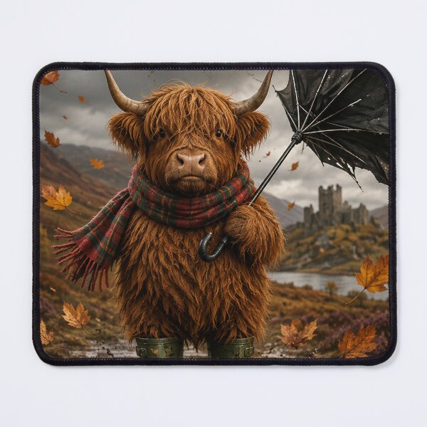 Item preview, Highland cow with umbrella designed and sold by Sartawsky.
