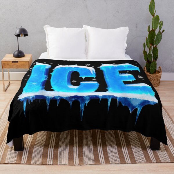 Item preview, Cool Frozen Ice Blue Crystal Typography Design With Winter Snowflakes Graphic designed and sold by StanaLuis.