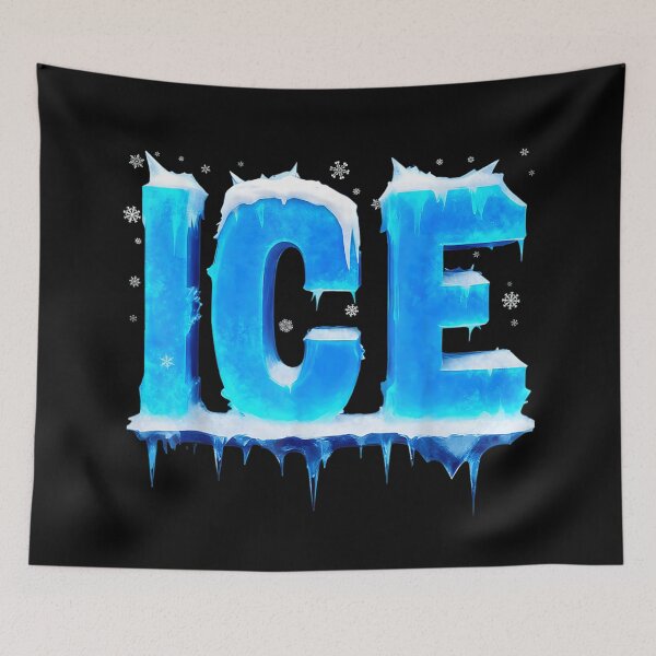 Item preview, Cool Frozen Ice Blue Crystal Typography Design With Winter Snowflakes Graphic designed and sold by StanaLuis.