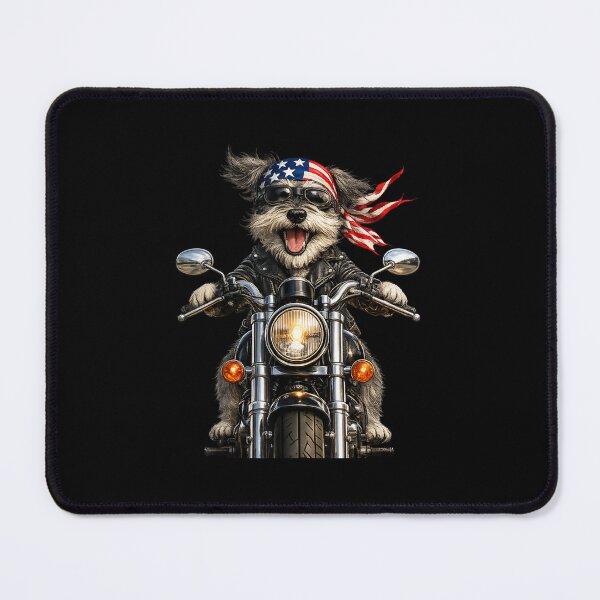 Item preview, Cool Patriotic Biker Dog Riding Motorcycle USA Flag Bandana Sunglasses Graphic designed and sold by StanaLuis.