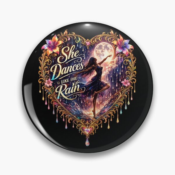 Item preview, She Dances Like The Rain Celestial Moon Dancing Woman Gold Floral Heart designed and sold by StanaLuis.