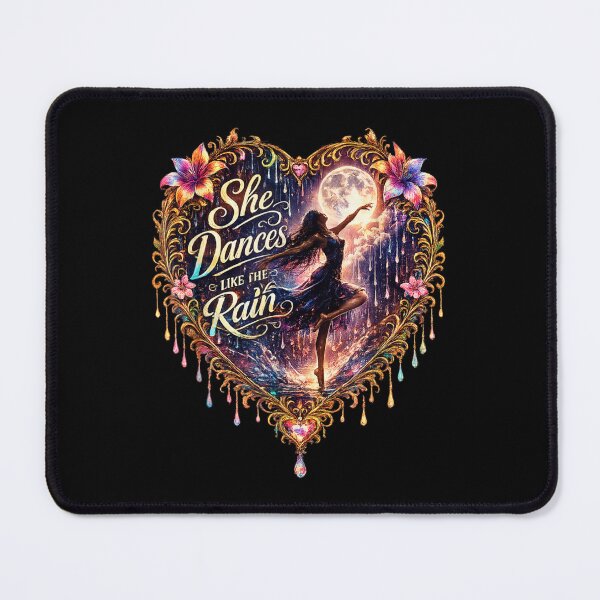Item preview, She Dances Like The Rain Celestial Moon Dancing Woman Gold Floral Heart designed and sold by StanaLuis.