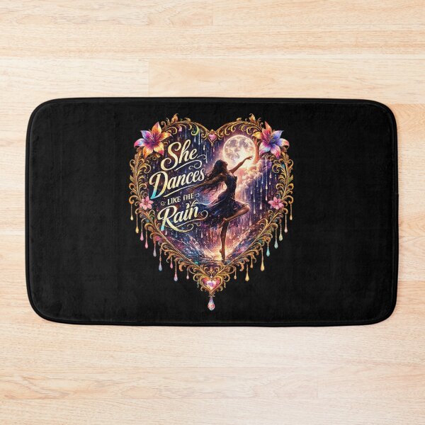Item preview, She Dances Like The Rain Celestial Moon Dancing Woman Gold Floral Heart designed and sold by StanaLuis.
