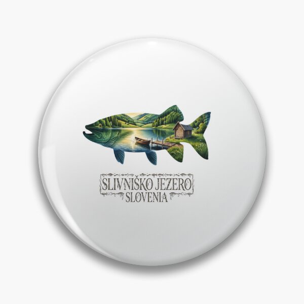 Item preview, Slivnisko Jezero Slovenia Fishing Sticker designed and sold by Imaginarium of Chaos falcon88 .