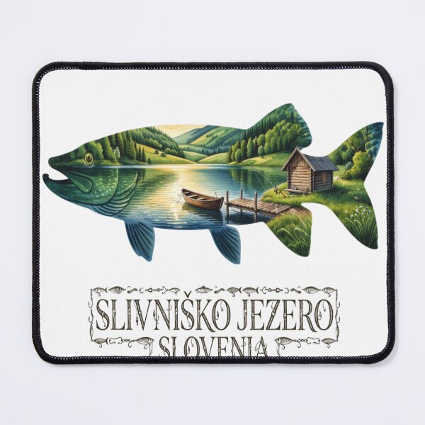 Item preview, Slivnisko Jezero Slovenia Fishing Sticker designed and sold by Imaginarium of Chaos falcon88 .