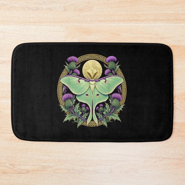 Item preview, Celestial Green Luna Moth With Scottish Thistle Flowers And Celtic Moon Circle designed and sold by StanaLuis.