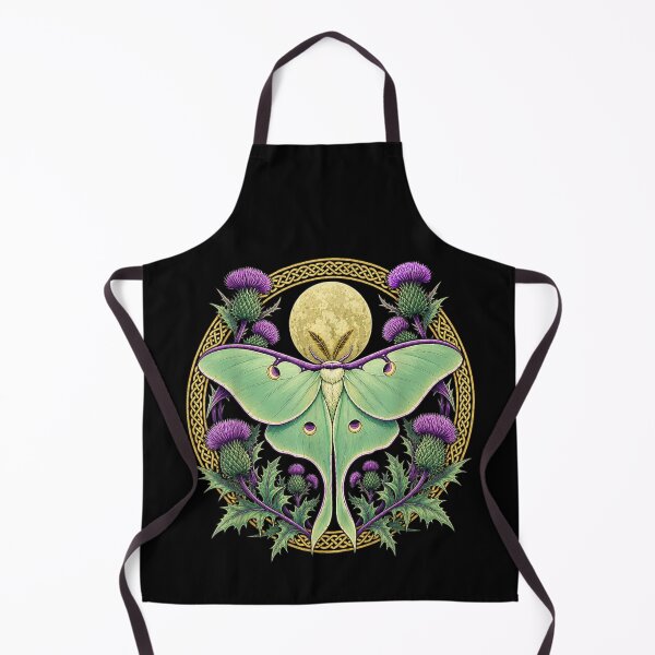 Item preview, Celestial Green Luna Moth With Scottish Thistle Flowers And Celtic Moon Circle designed and sold by StanaLuis.