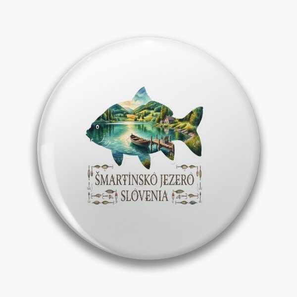 Item preview, Smartinsko Jezero Slovenia Fishing Sticker designed and sold by Imaginarium of Chaos falcon88 .