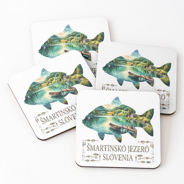 Item preview, Smartinsko Jezero Slovenia Fishing Sticker designed and sold by Imaginarium of Chaos falcon88 .