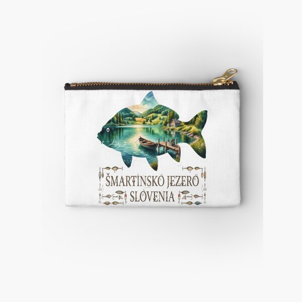 Item preview, Smartinsko Jezero Slovenia Fishing Sticker designed and sold by Imaginarium of Chaos falcon88 .