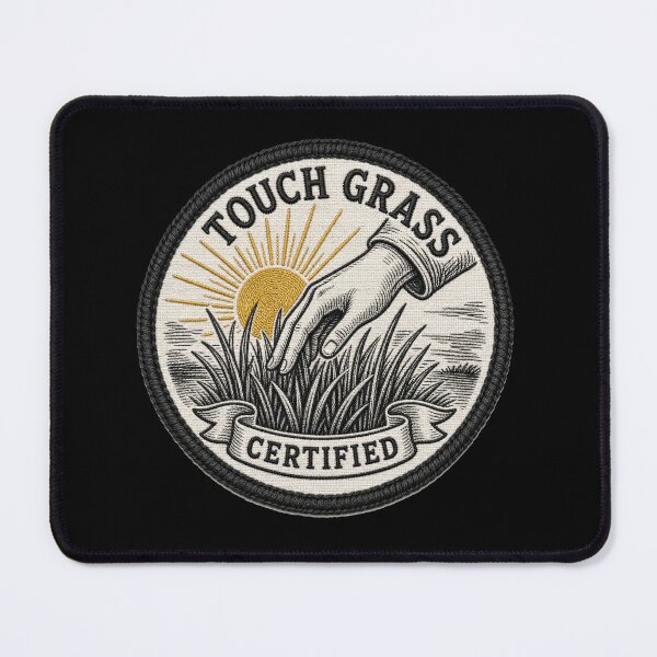 Item preview, CULTURE Touch Grass Certified — Funny Internet Humor Merit Badge Shirt designed and sold by Uglyandcute.