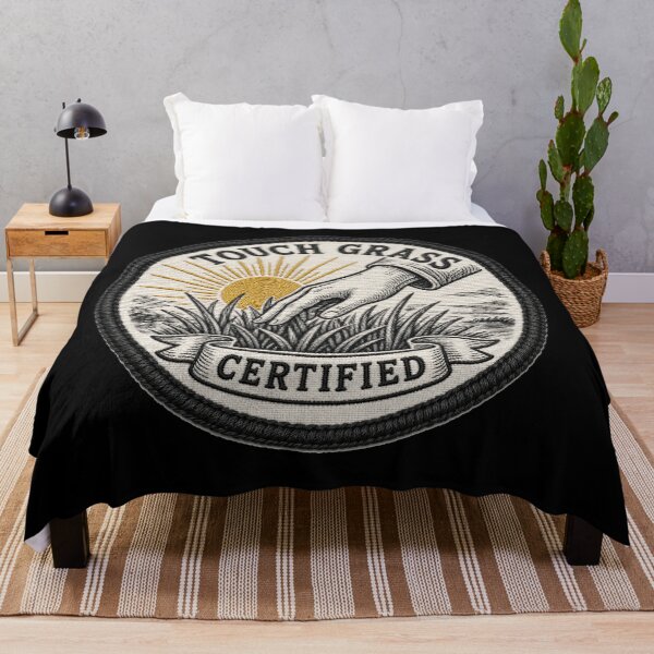 Item preview, CULTURE Touch Grass Certified — Funny Internet Humor Merit Badge Shirt designed and sold by Uglyandcute.