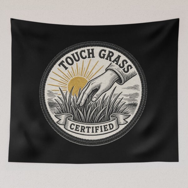 Item preview, CULTURE Touch Grass Certified — Funny Internet Humor Merit Badge Shirt designed and sold by Uglyandcute.