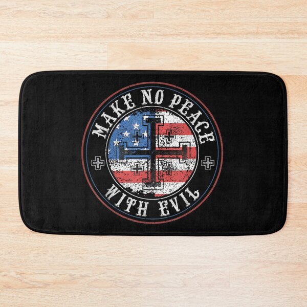 Item preview, Make No Peace With Evil Vintage American Flag Cross Badge Patriotic Emblem designed and sold by StanaLuis.