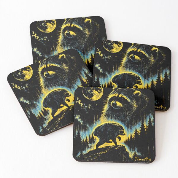 Item preview, Jimothy Seattle Raccoon Feral Legend Retro Moon designed and sold by MOHAMED AKKAR.