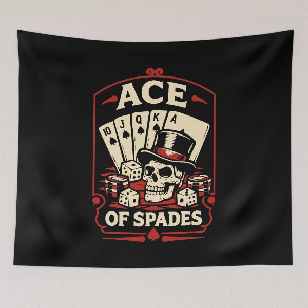 Item preview, Ace of Spades Skull T-Shirt – Vintage Poker Gambling Card Game Design designed and sold by phsycartwork.