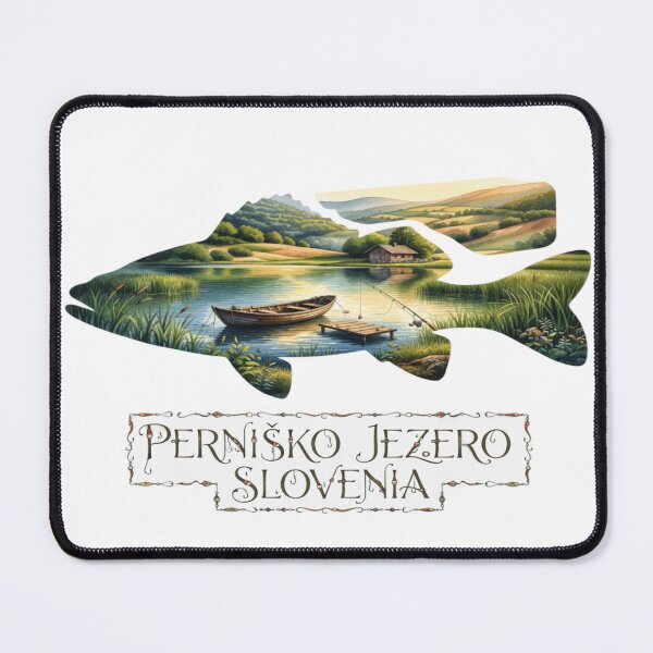Item preview, Pernisko Jezero Slovenia Fishing Sticker designed and sold by Imaginarium of Chaos falcon88 .
