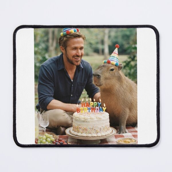 Item preview, Ryan gosling capybara picnic capybaras animal pet nature meme memes funny parody christmas birthday designed and sold by CheeseBlueprint.