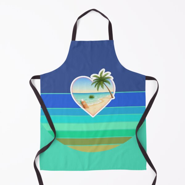 Item preview, Tropical Beach and Coconut Sunblock in Heart on Coastal Retro Stripes designed and sold by Beachy.